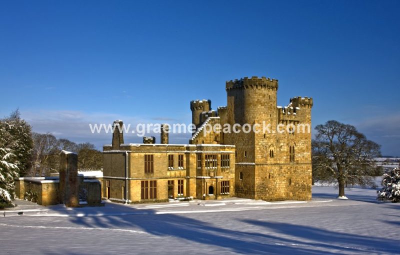 Belsay Castle in winter,  Belsay Estate,  Belsay,  Northumberland