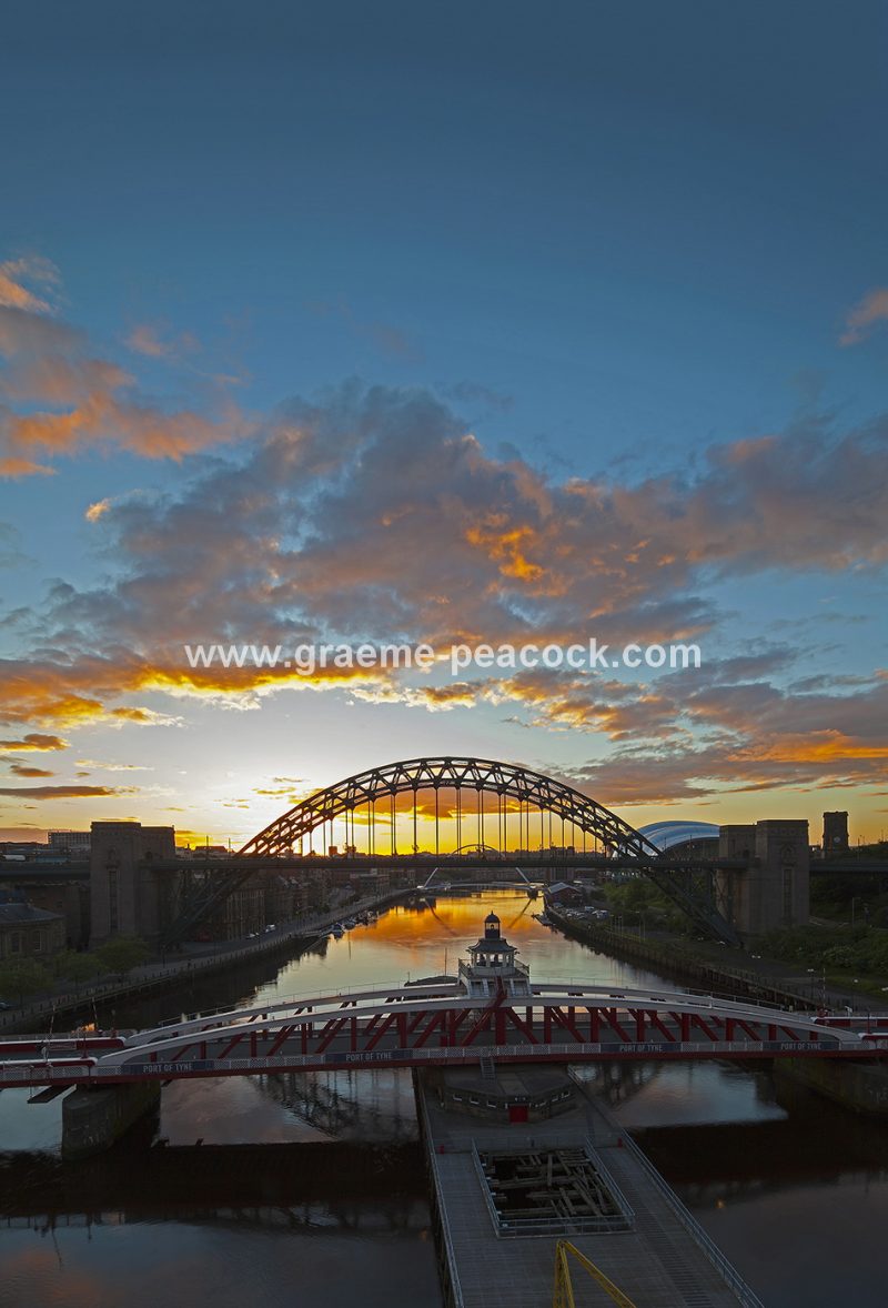 The Tyne Bridges at dawn, Newcastle upon Tyne, Tyne & Wear