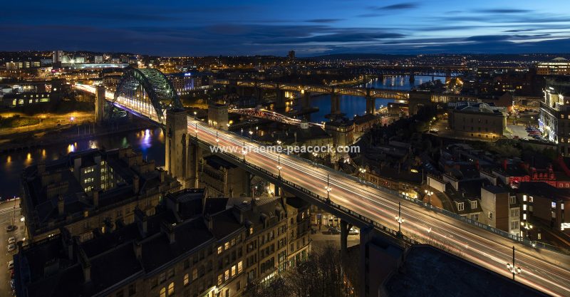 The Tyne Bridge at dusk, Newcastle upon Tyne, Tyne and Wear