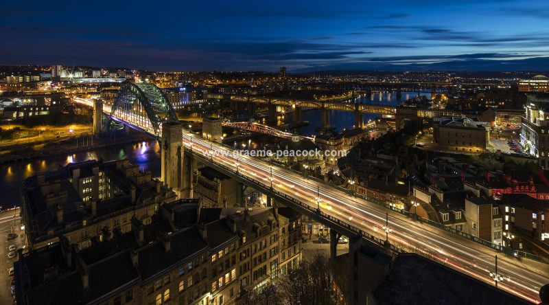 The Tyne Bridge at dusk, Newcastle upon Tyne, Tyne and Wear