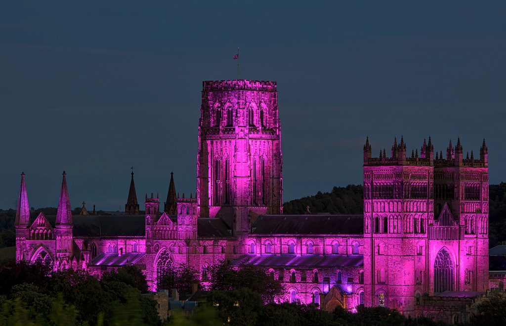 Durham Cathedral at night, Durham City, County Durham, England